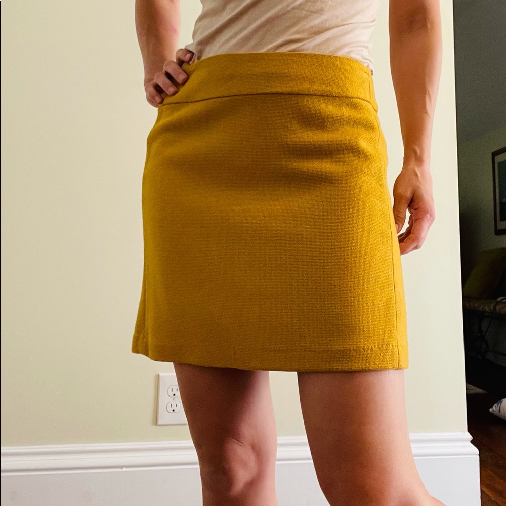 Mustard wool skirt